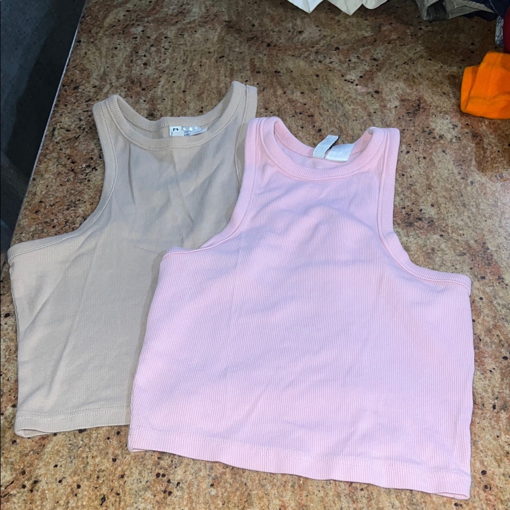 H&M Pink and Tan Tank Tops